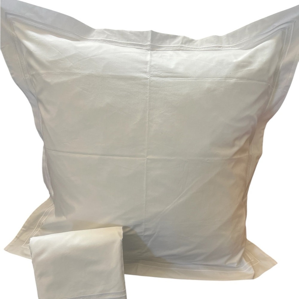 Restoration Hardware Euro Shams / two total Elegant White Italian 28x28 inch